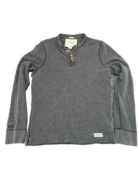 Abercrombie & Fitch A&F Mens XXL 2XL Gray Henley Long Sleeve Muscle Thermal Y2K